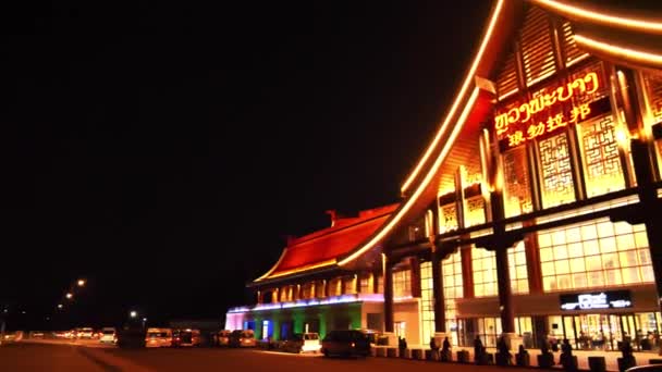 Estación Tren Luang Prabang Hermosa Noche Octubre 2023 Luang Prabang — Vídeo de stock