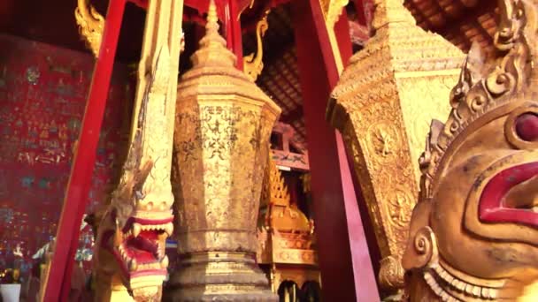 Hermoso Templo Laos Luang Prabang Concepto Turismo Laos — Vídeo de stock