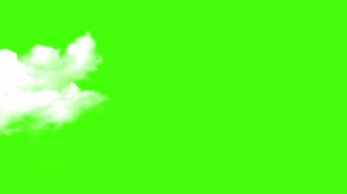 Yeşil ekran arka planında süzülen bulutlar