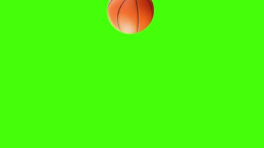 Yeşil ekran arkaplanındaki bir basketbol topunun canlandırması