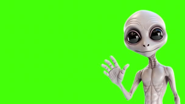 Alien Gästande Grön Skärm Bakgrund — Stockvideo