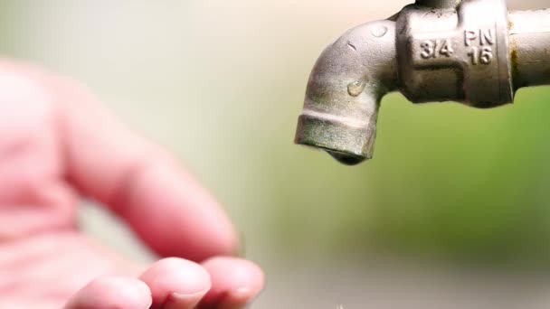 Wasserkrisenkonzept Wasser Tropft Aus Dem Wasserhahn — Stockvideo