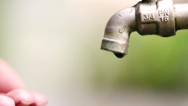 Wasserkrisenkonzept Wasser Tropft Aus Dem Wasserhahn — Stockvideo
