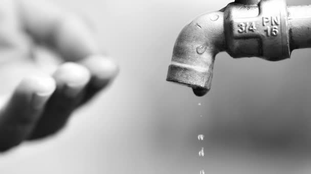 水不足の概念 水危機から落ちる水滴の4X遅い動き — ストック動画