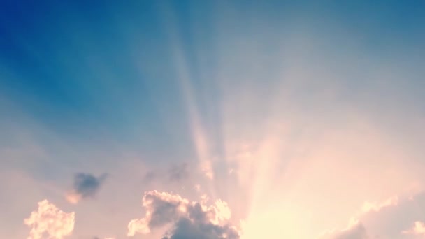 Часовий Проміжок Неба Хмар Красивим Освітленням — стокове відео