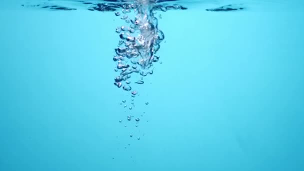 Vatten Bubblor Rörelse Grafik Med Blå Bakgrund — Stockvideo