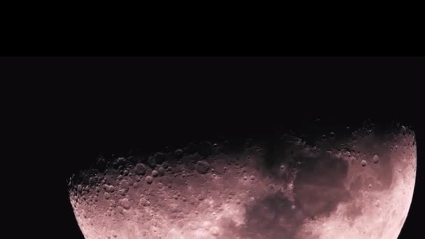 Video Moon Movement Black Background — Stock Video