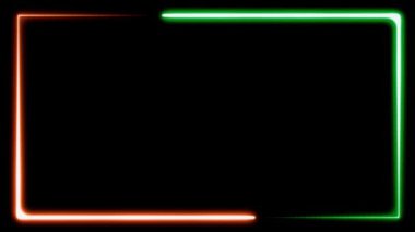 Siyah arkaplanda parlayan çizgi çerçevesi