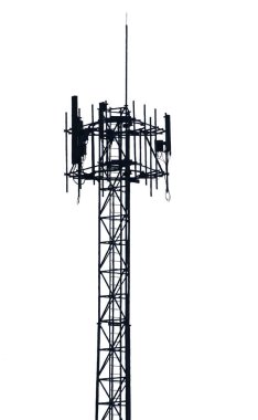Ağ iletişim kulesi beyaz arkaplanda izole edildi