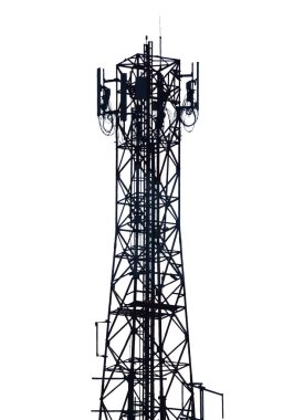 Beyaz arka plan üzerinde izole telekomünikasyon Kulesi