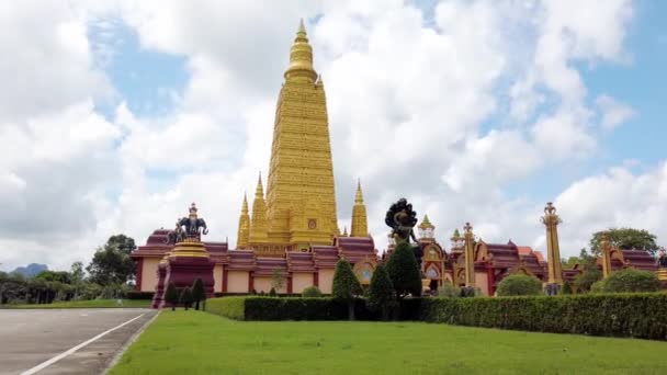 Lupa Waktu Kuil Wat Maha Wachiramongkol Wat Bang Thong Provinsi — Stok Video