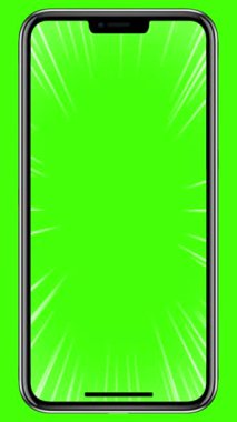 Yeşil arkaplanda boş alanı olan akıllı telefon ekranı 