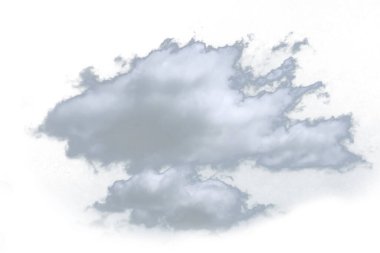 Hava, doğa ve atmosferik temalar için mükemmel beyaz gökyüzüne karşı dramatik bulut oluşumunun yüksek çözünürlüklü görüntüsü.