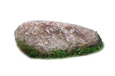 Çimenlerle çevrili büyük bir doğal kayanın yüksek çözünürlüklü görüntüsü, peyzaj, doğa ve jeoloji temaları için mükemmel..