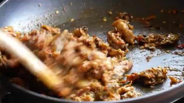 Lezzetli Asya yemeklerinin yakın görüntüsü