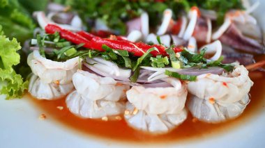 Yakın - Asya yemeklerinin görünümü