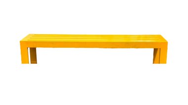 Beyaz arka plan üzerinde izole boş ahşap Bank