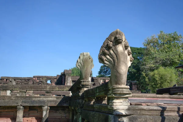 Naga Brug Die Leidt Naar Zuidelijke Buitenste Gopura Van Phimai — Stockfoto