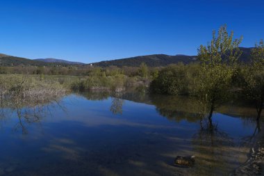 landscape view mountains rocks nature sky blue