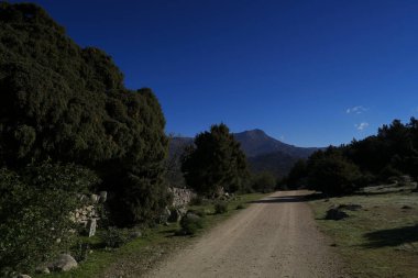 landscape view mountains rocks nature sky blue