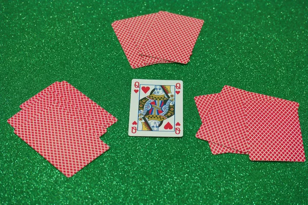 Kaartspellen Spelen Goksymbool Geluk Risico Kaarten Binnen — Stockfoto