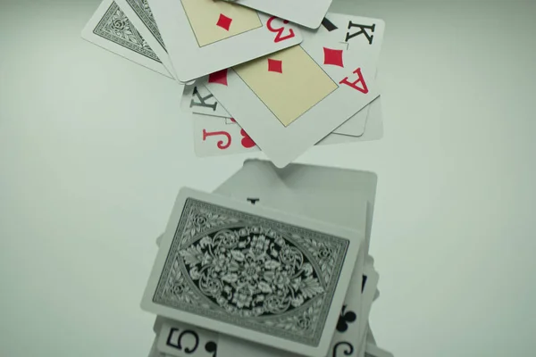 Karetní Hry Hrát Hazard Symbol Štěstí Karty Uvnitř — Stock fotografie