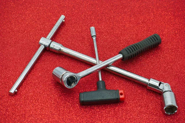 Werkzeuge Ausrüstung Stahl Metall Farbe Handwerk Repeir Objekt Technologie Beheben — Stockfoto