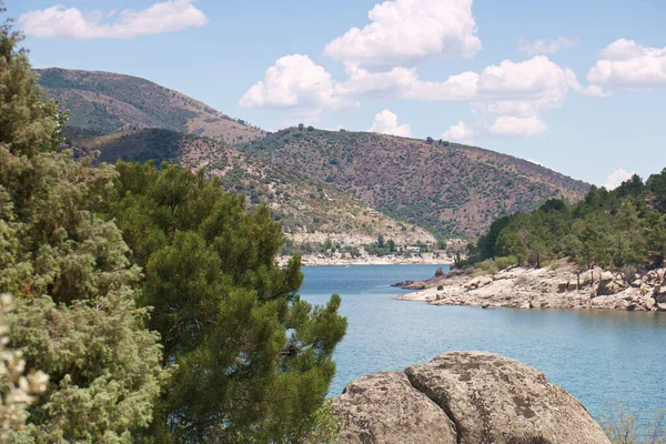 Montanhas Paisagem Vista Natureza Árvores Espanha Verão Natureza Livre Pedras — Fotografia de Stock