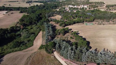 hava görüntüsü, manzara, manzara, köy, yukarıda, alan, yaz, tarım, kırsal, çevre, doğa, açık hava,