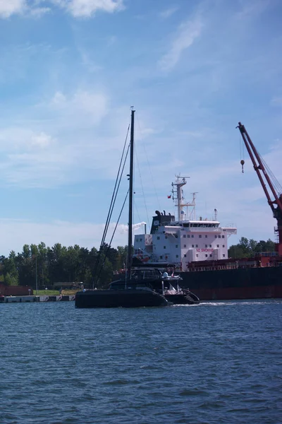 Statek Port Żegluga Ładunek Eksport Fracht Port Import Łódź Transport — Zdjęcie stockowe