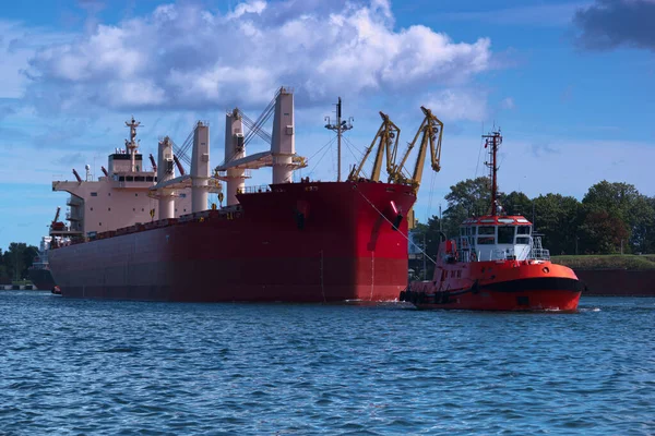 Navio Porto Transporte Carga Exportação Frete Porto Importação Barco Transporte — Fotografia de Stock
