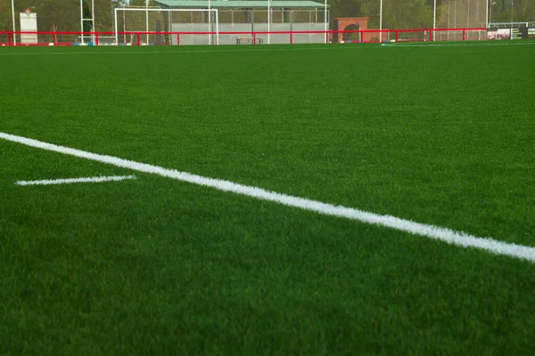 Voetbal Stadion Grond Veld Voetbal Doel Speeltuin Sport Gras Spel — Stockfoto