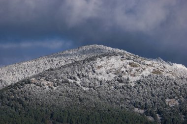 ...İspanya 'da Madrid yakınlarındaki Sierra de Guadarrama dağ sırasının manzarası.