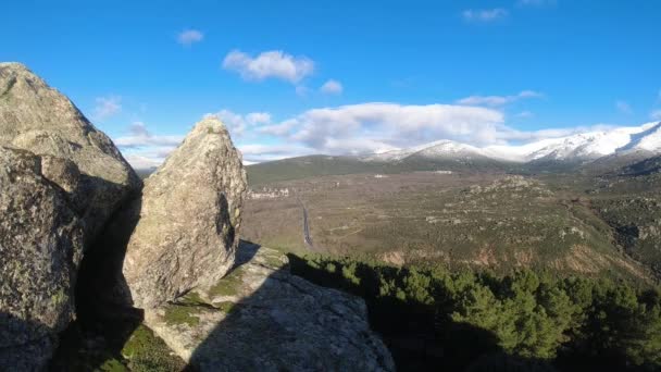 Timelapse Pohoří Sierra Guadarrama Madridu Španělsku Zimě — Stock video