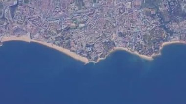 Albufeira Portekiz kuş bakışı güneşli hava mimarisi turizmi