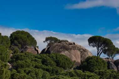 İspanya 'nın yakınlarındaki dağ manzarası. Kış sonu yürüyüşü.