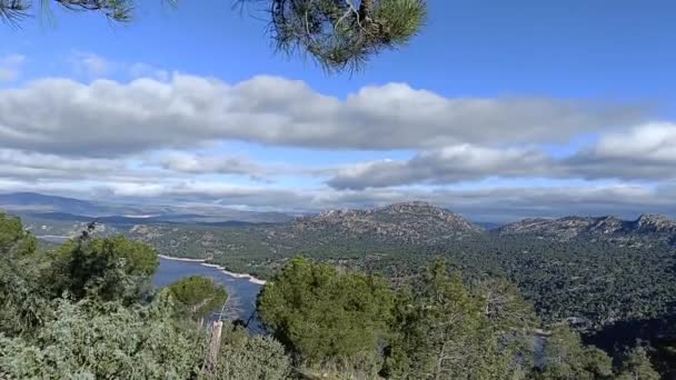 Horská Krajina Slunečného Dne Centrálním Španělsku Madridu — Stock video