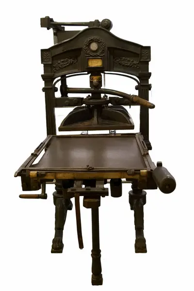 Eski çağdan kalma matbaa, tarihi baskı teknolojisi.