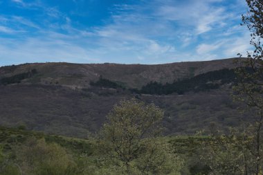 ...İspanya 'daki Sierra de Guadarrama Dağları' nda ilkbahar manzarası