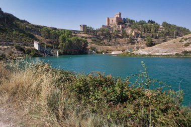 manzara, manzara, doğa, alarm, İspanya, kayalar, su, nehir, rezervuar, güneşli,