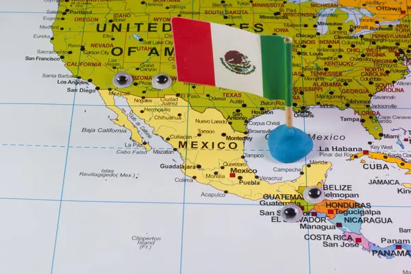 Tüm komşuların Meksika 'da olduğu politik bir harita.