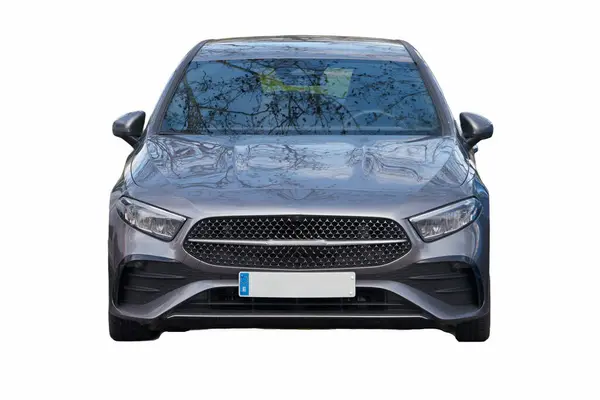 Güzel beyaz bir arka planda kesilmiş bir yolcu vagonu.