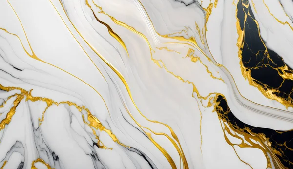 Schwarze Goldene Und Weiße Marmorstruktur Abstraktes Hintergrundmuster Stockbild