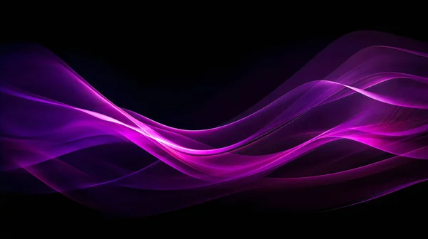 Dunkler Hintergrund Mit Einer Violetten Lichtwelle Darauf Rendering Stockbild