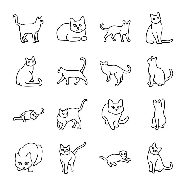 猫摆出矢量图标的轮廓 — 图库矢量图片