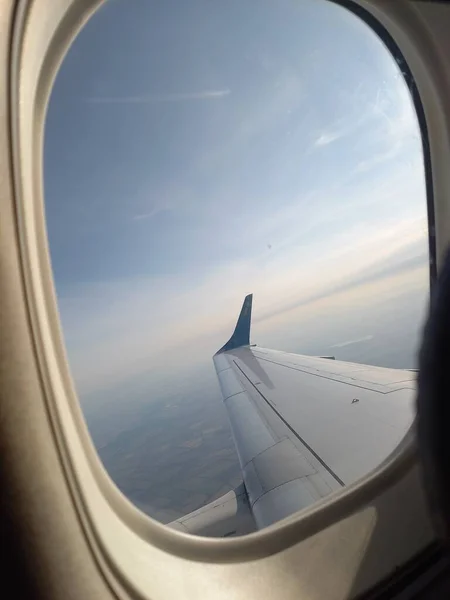 Вид Крило Хмари Літака — стокове фото