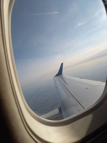 Вид Крыло Самолета Облака — стоковое фото