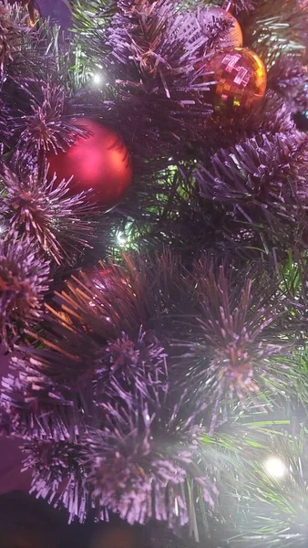 Decorazioni Capodanno Sull Albero Natale — Foto Stock