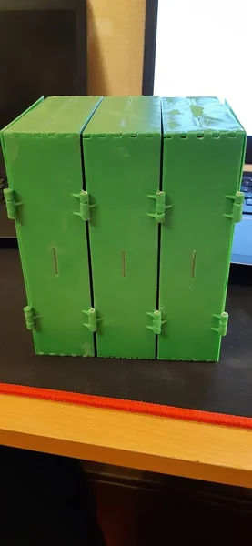 Пластикова Зелена Коробка Декількома Розділами Надрукованими Принтері — стокове фото