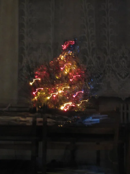 Arbre Noël Avec Des Lumières — Photo